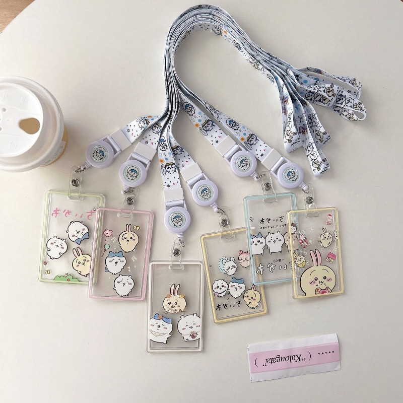 Lanyard Badge Holder - Cute Cartoon Chiikawa Transparent Card Sleeves