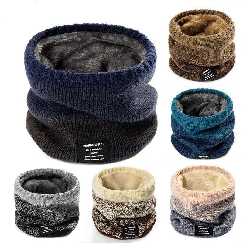 Handkerchief Cotton Men - Winter scarf for men fleece ring