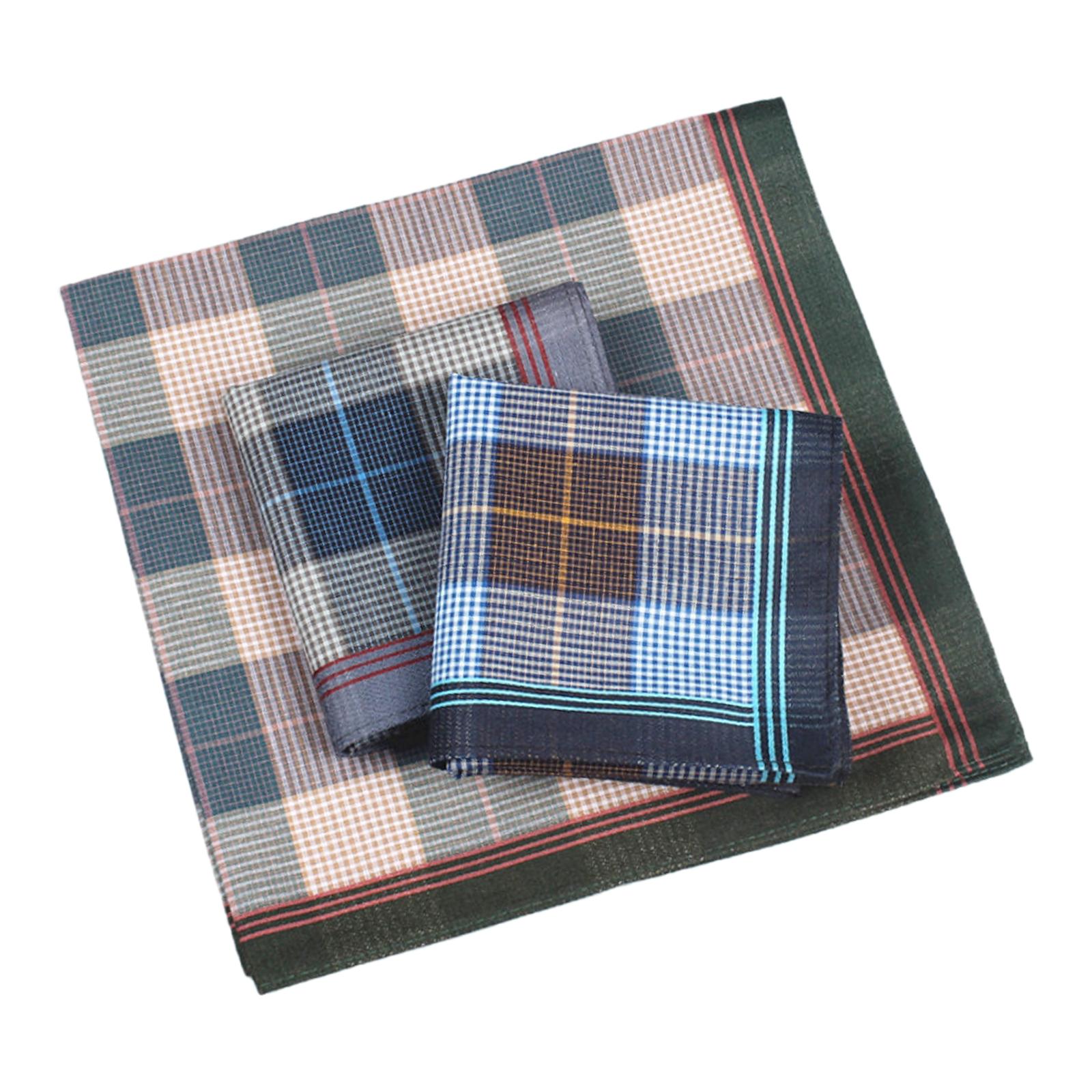 Handkerchief Cotton Men - 6Pcs Pocket Square Hankies, Universal Lightweight