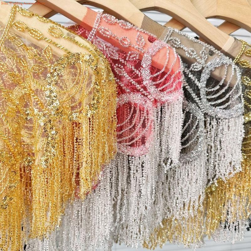 Stole Wedding Shawl - G92D Glittering Embroidered Sequins Shawl Wrap