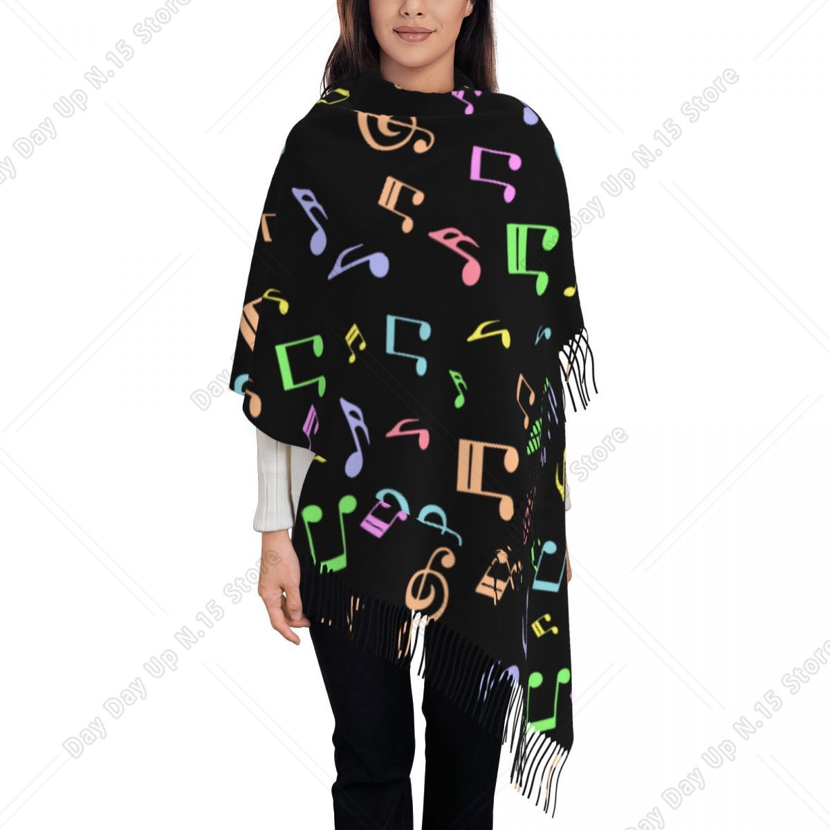 Cute And Colorful Music Notes  - Pashmina Wrap Large recension och pris