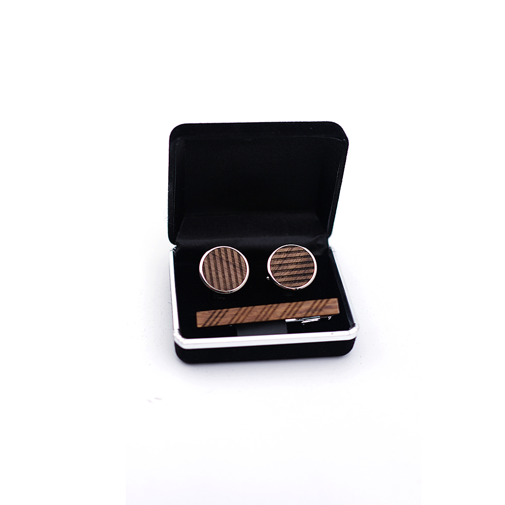 High Quality Wood Cuff links n - Tie Bar Set Gift recension och pris