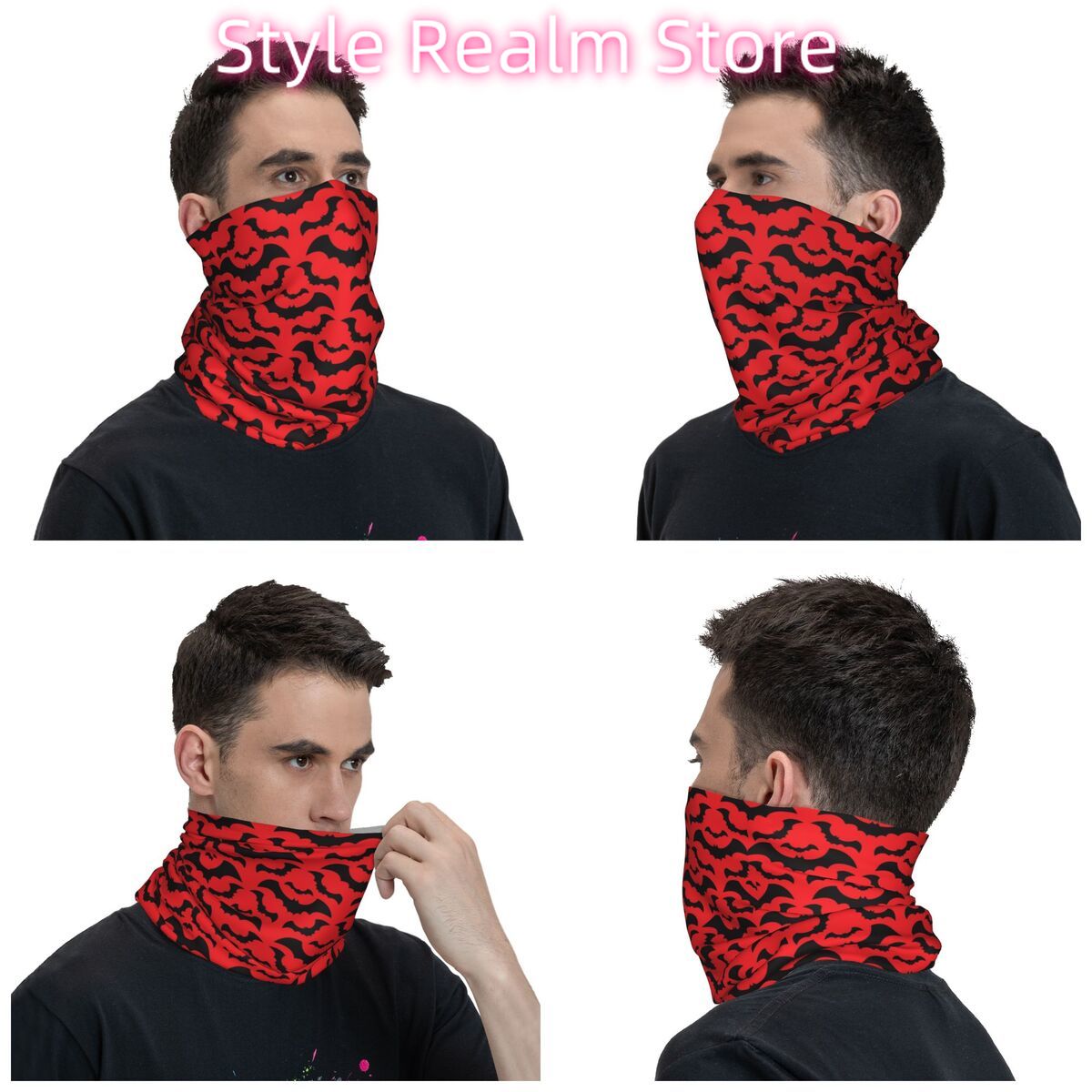 Gothic Witch Bats Pattern Band - Neck Warmer Tube recension och pris