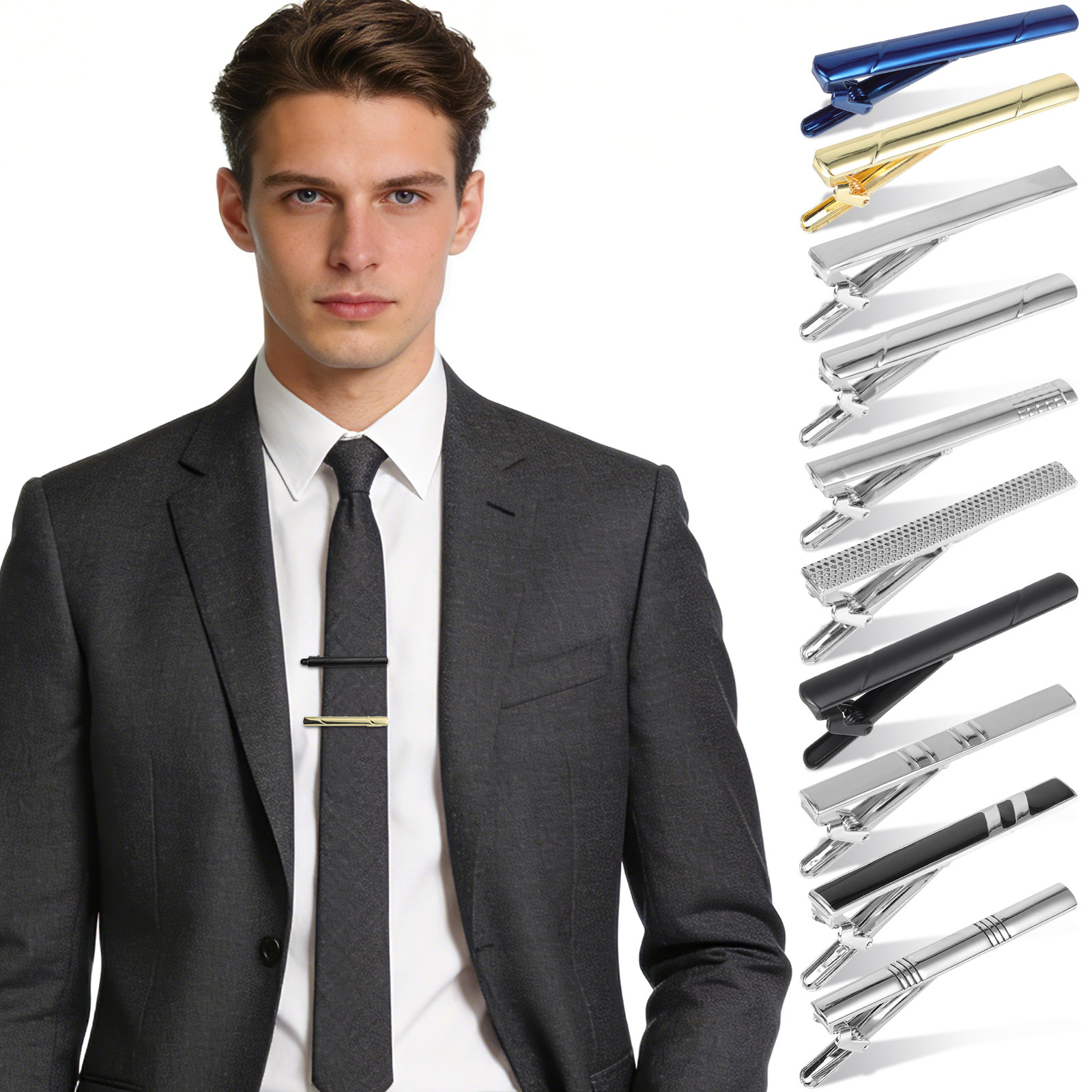 10Pcs Necktie Clip Set Elegant - Tie Bar Set Gift recension och pris