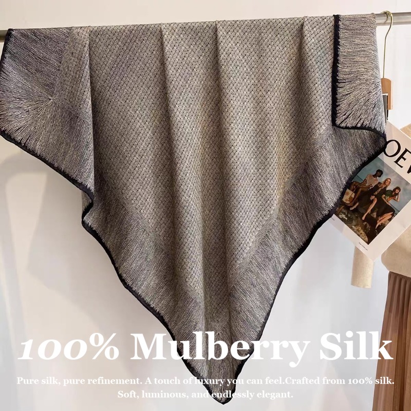 Oversized 110x110cm Real Silk  - Pashmina Wrap Large recension och pris