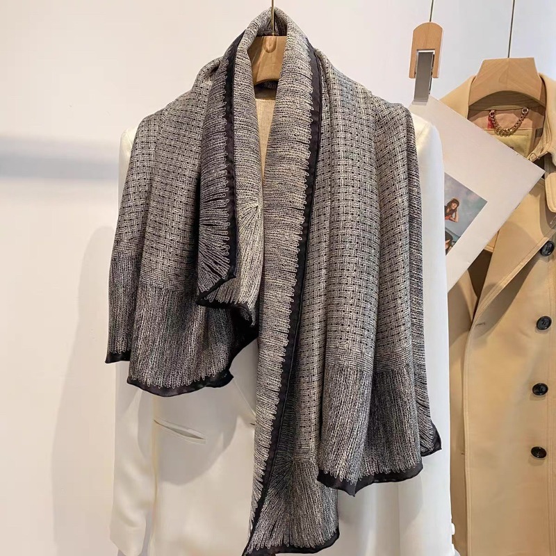 Oversized 110x110cm Real Silk  - Pashmina Wrap Large recension och pris