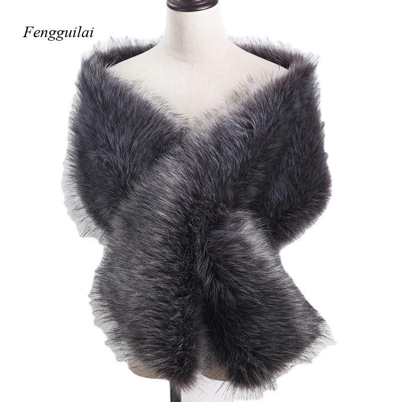Women's White Faux Fur Shawl B - Stole Wedding Shawl recension och pris