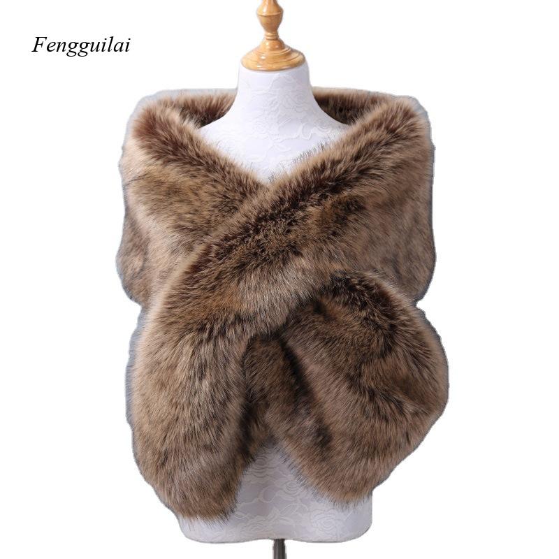Women's White Faux Fur Shawl B - Stole Wedding Shawl recension och pris