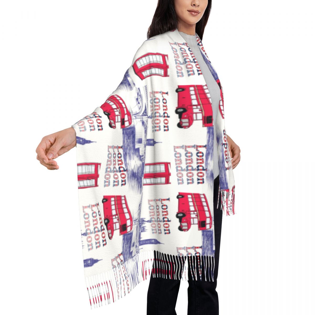 London England Scenes Shawls W - Pashmina Wrap Large recension och pris