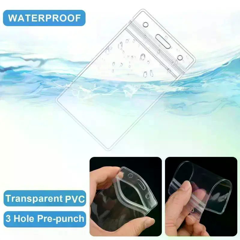 10 Pcs Clear Plastic ID Badge  - Lanyard Badge Holder recension och pris