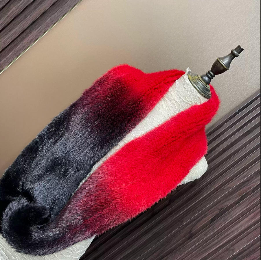 Ombre Color Genuine Mink Fur S - Infinity Scarf Knit recension och pris
