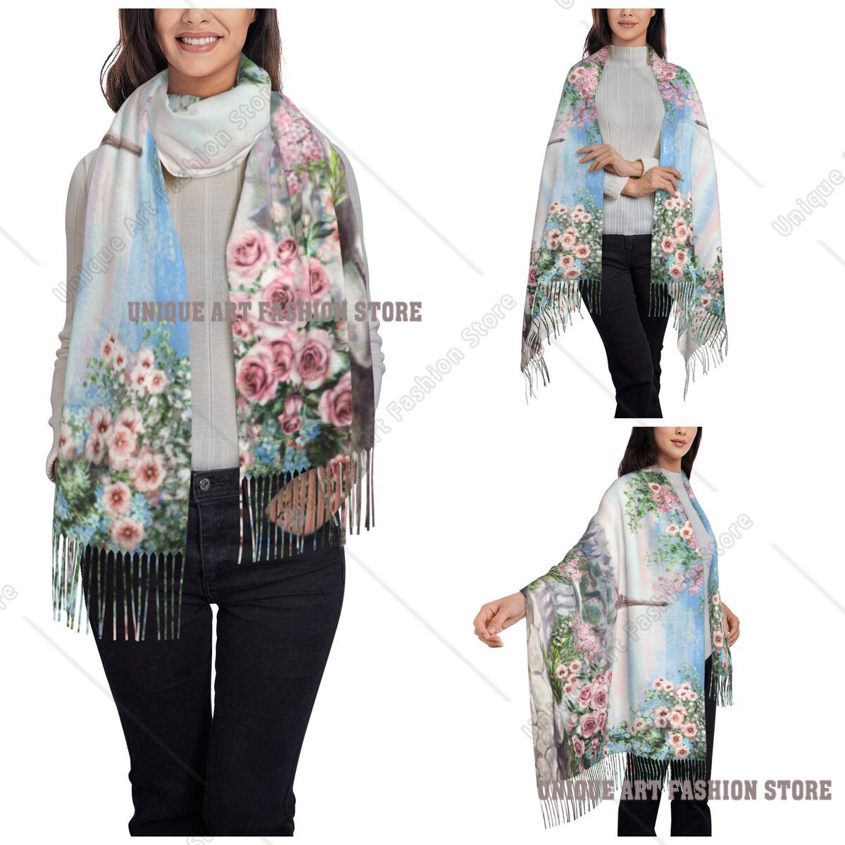 Oil Painting France Paris Eiff - Pashmina Wrap Large recension och pris