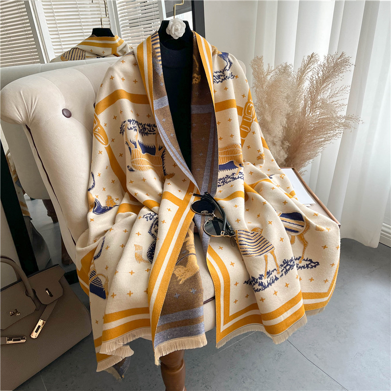 Luxury Horse Print Thick Cashm - Woven Scarf Blanket recension och pris