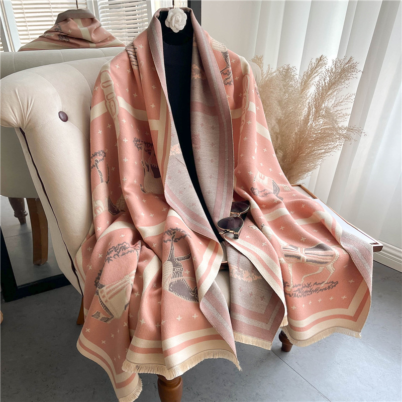 Luxury Horse Print Thick Cashm - Woven Scarf Blanket recension och pris