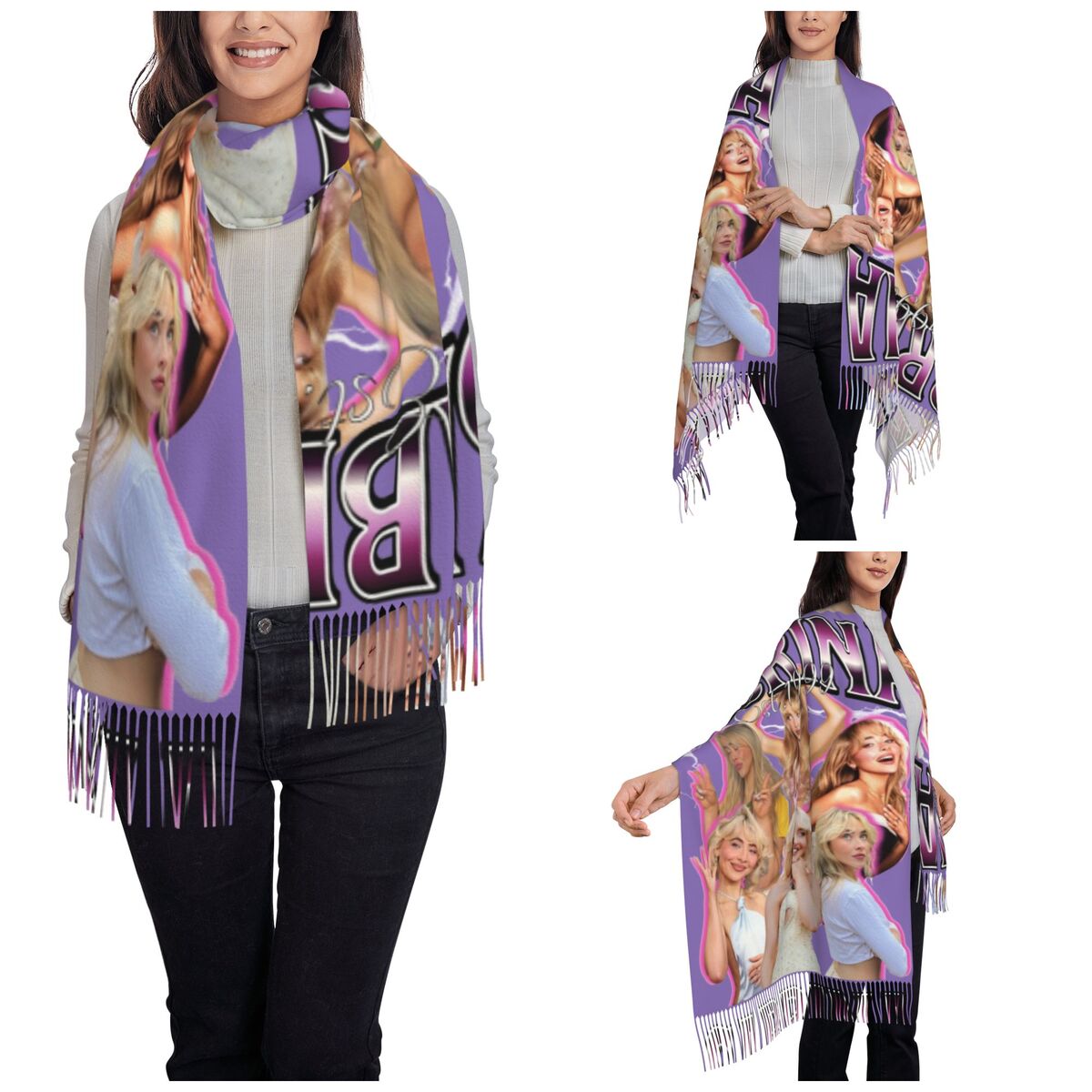 Sabrina Carpenter 90s Shawl Wr - Pashmina Wrap Large recension och pris