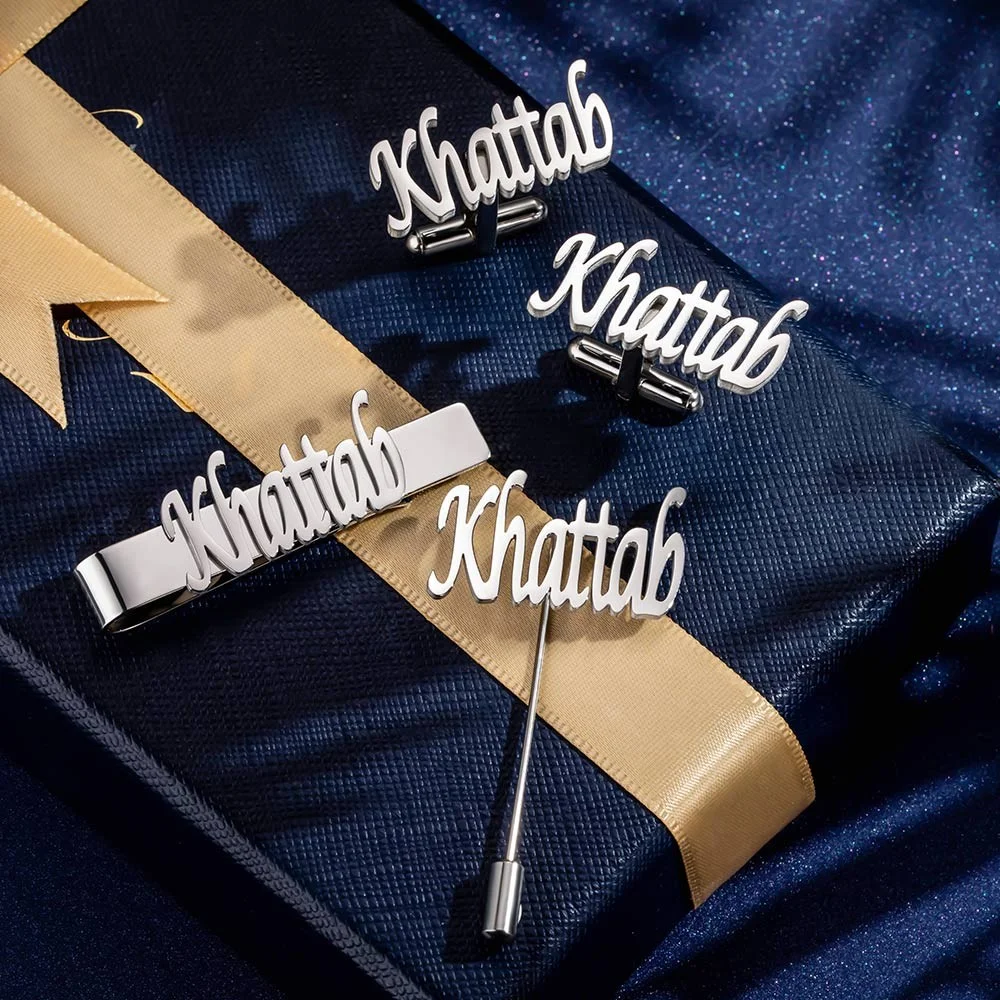 Personalized Cufflinks/Lapel P - Tie Bar Set Gift recension och pris