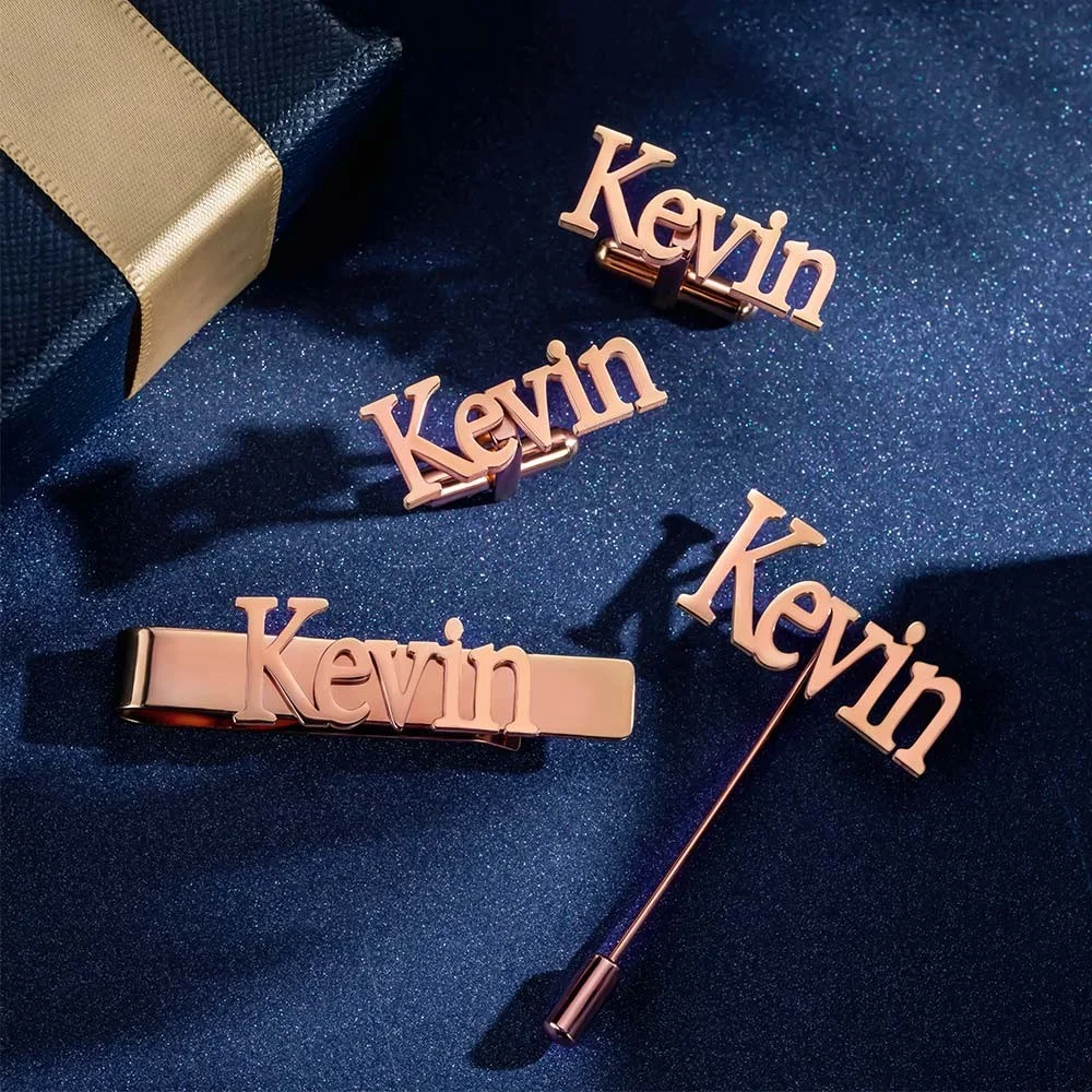 Personalized Cufflinks/Lapel P - Tie Bar Set Gift recension och pris