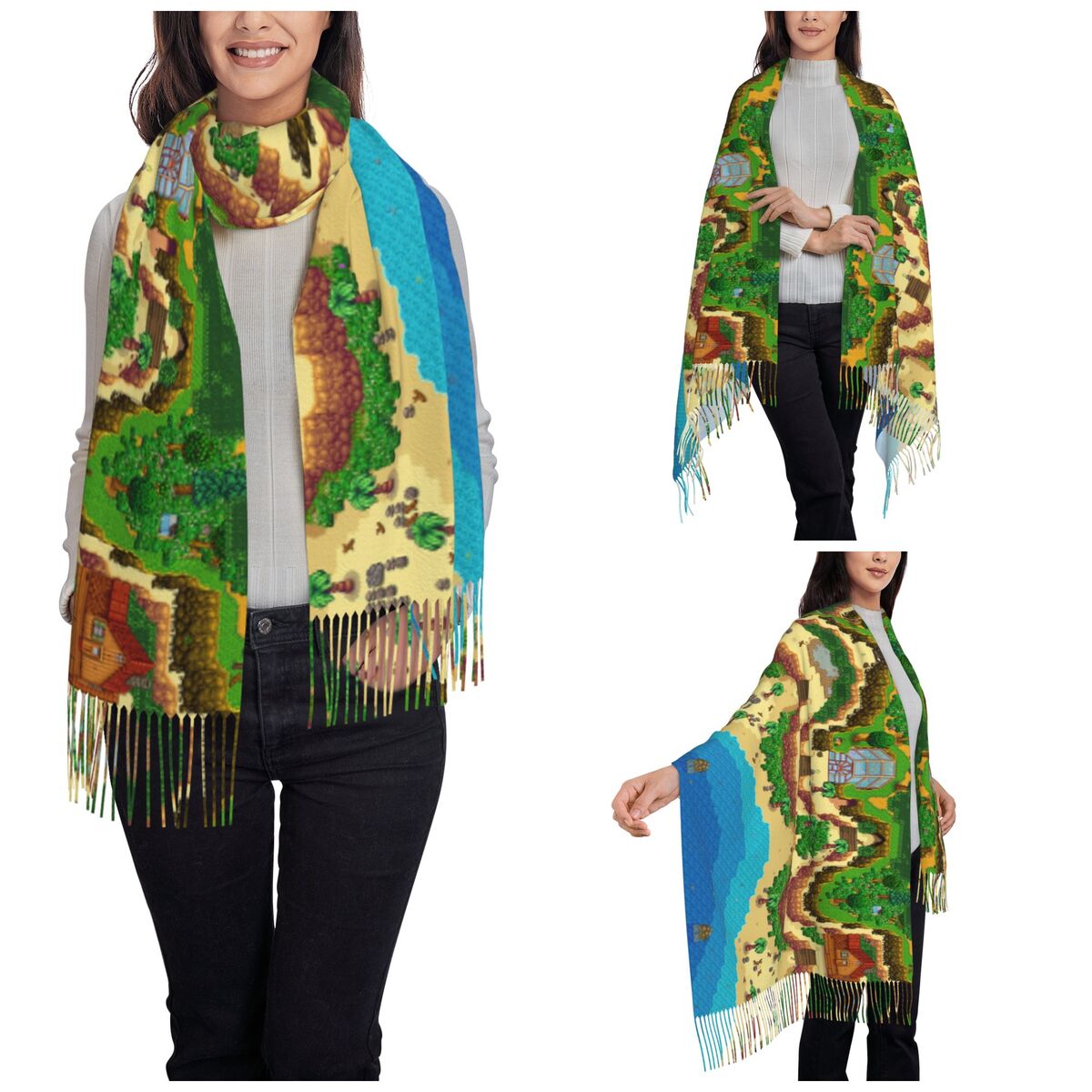 Stardew Valley Map Scarf for W - Pashmina Wrap Large recension och pris