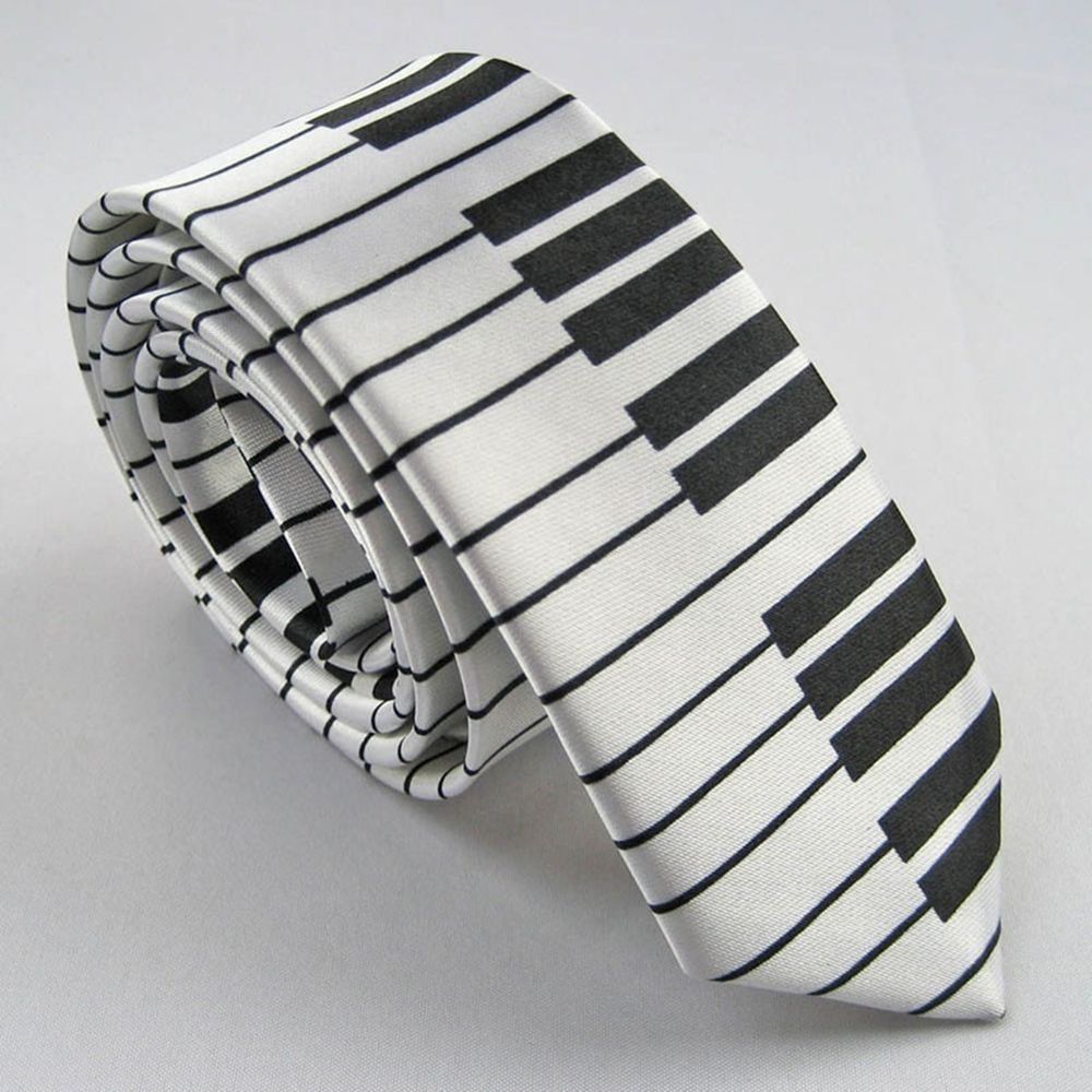 Skinny Piano Black & White Men - Skinny Tie Men recension och pris
