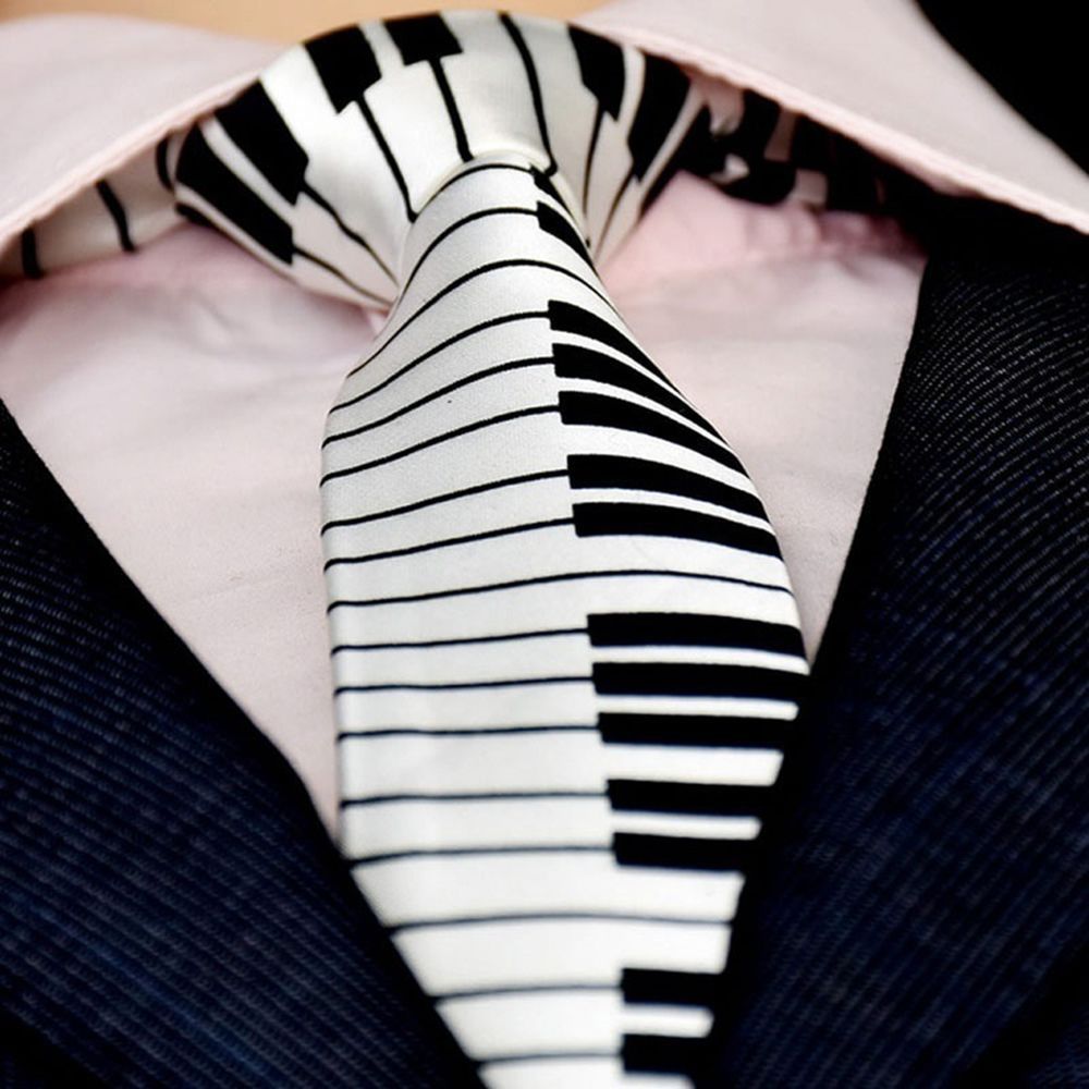 Skinny Piano Black & White Men - Skinny Tie Men recension och pris