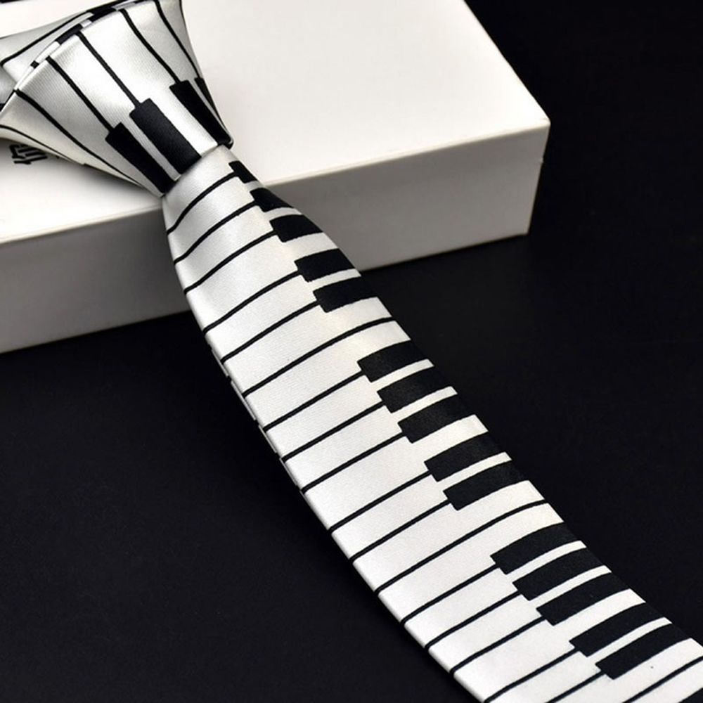 Skinny Piano Black & White Men - Skinny Tie Men recension och pris