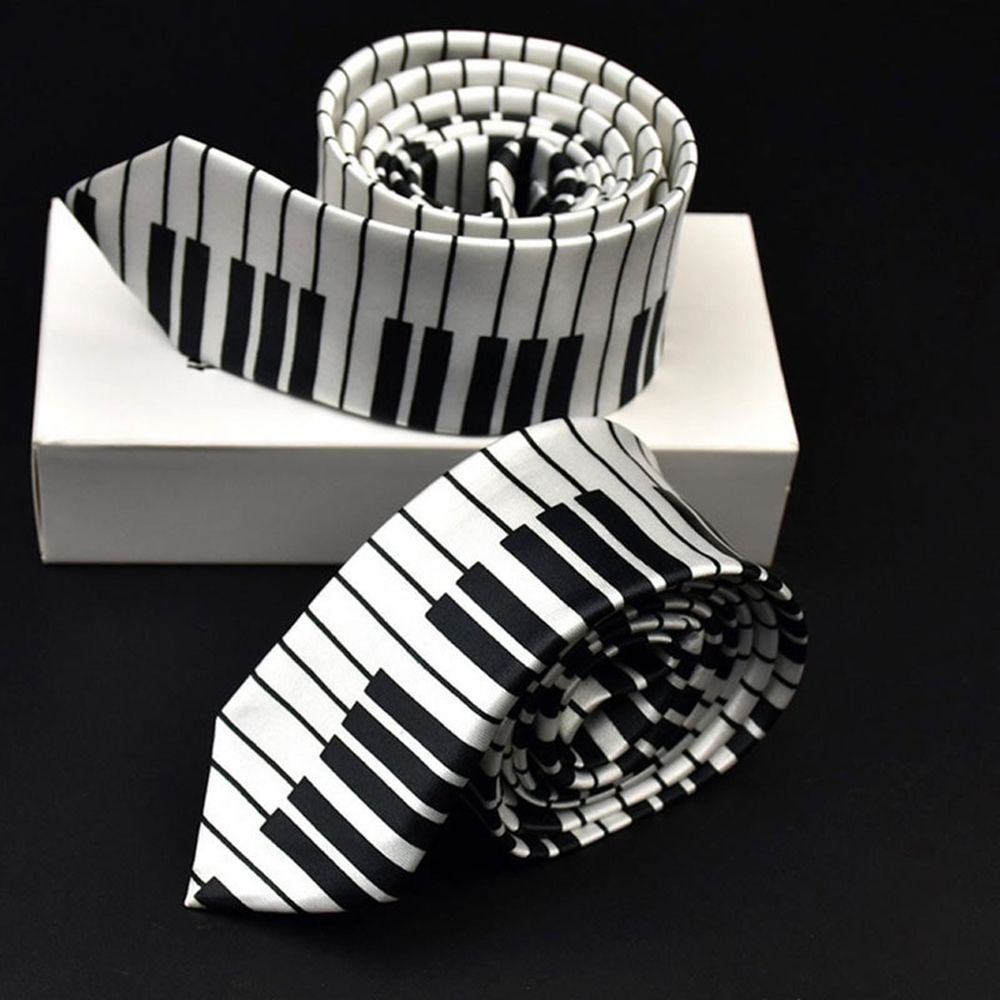 Skinny Piano Black & White Men - Skinny Tie Men recension och pris