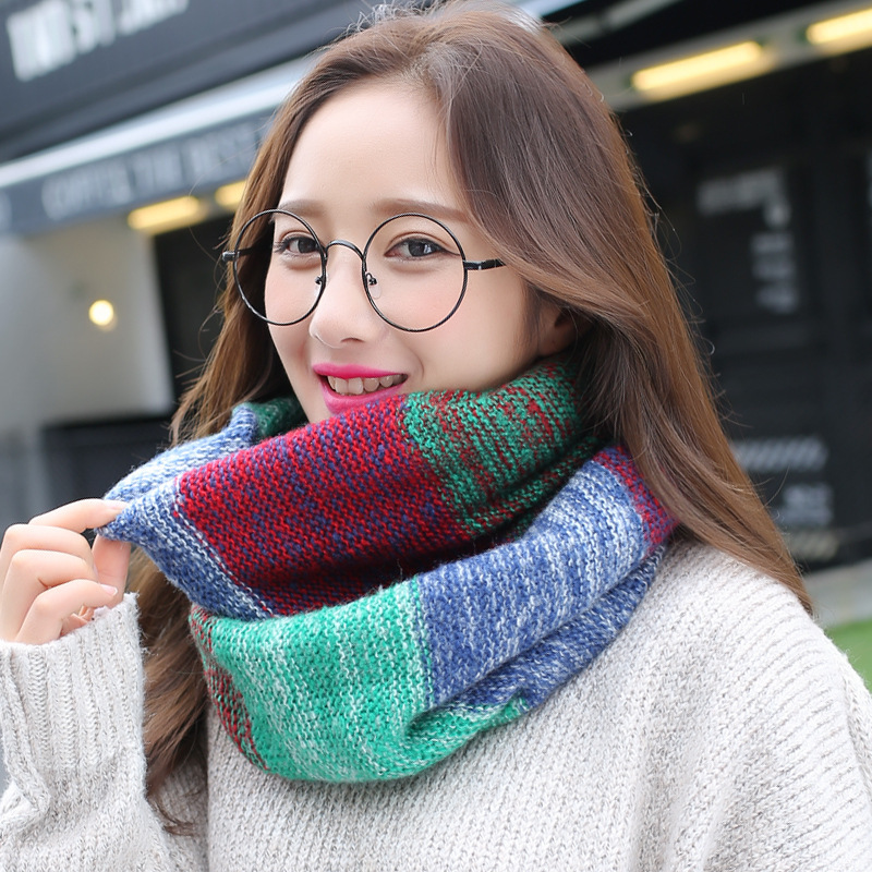 Rainbow Knitted Infinity Scarv - Infinity Scarf Knit recension och pris
