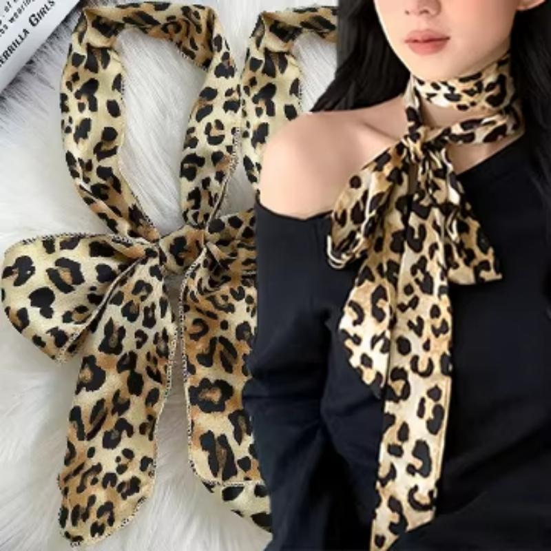 Leopard Print Scarf Retro Polk - Silk Tie Striped recension och pris