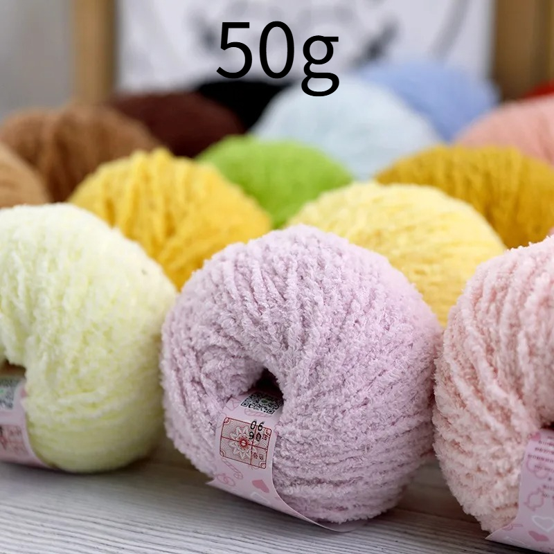 50g Short Plush Yarn 70m, DIY  - Woven Scarf Blanket recension och pris