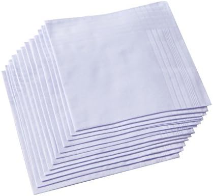 Men's Pure White 100% Cotton H - Handkerchief Cotton Men recension och pris