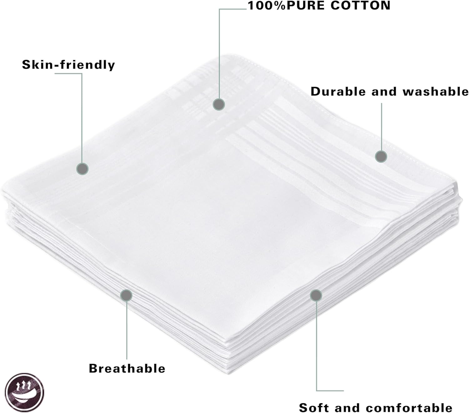 Men's Pure White 100% Cotton H - Handkerchief Cotton Men recension och pris