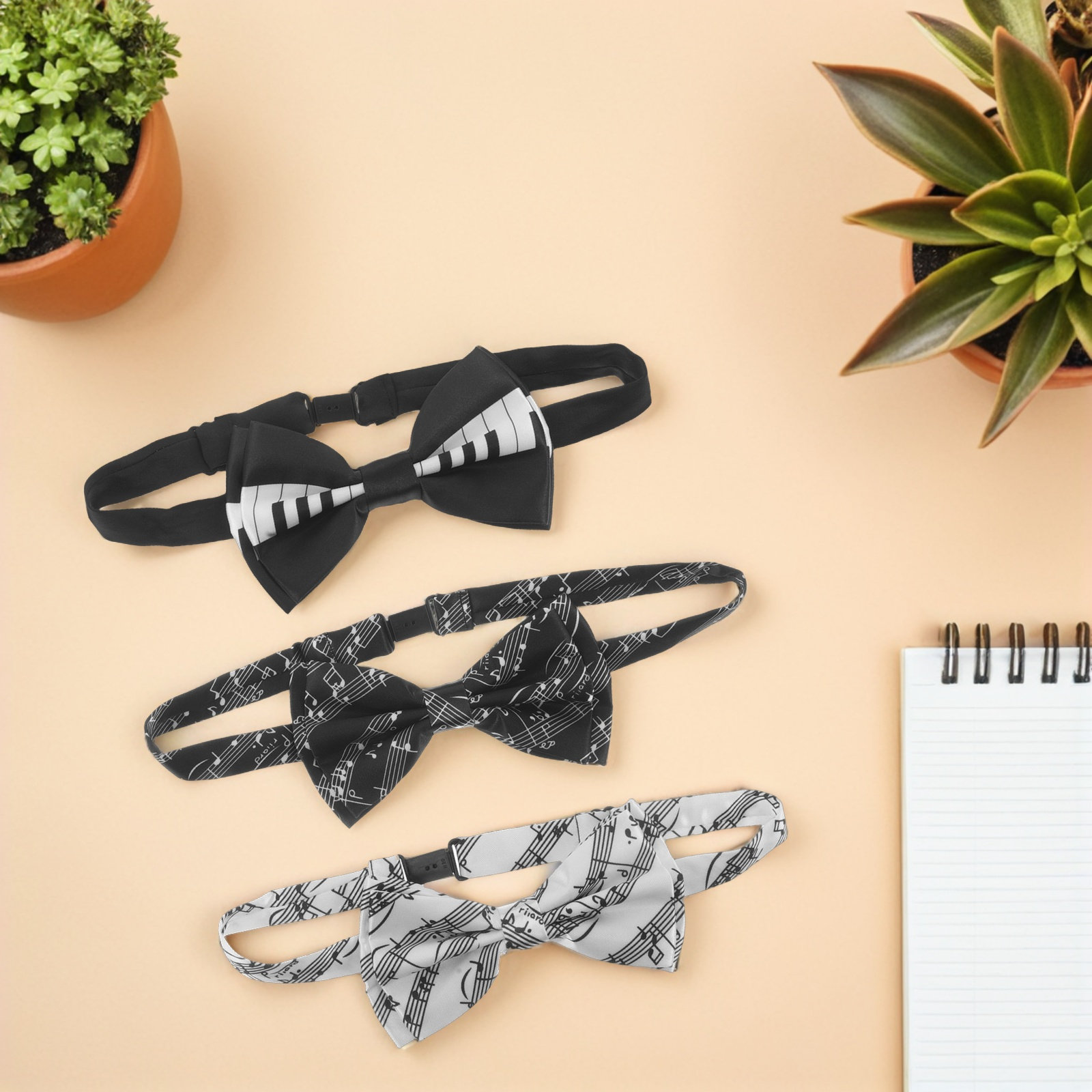 3Pcs Music Note Bow Tie Set Pr - Bow Tie Pre Tied recension och pris