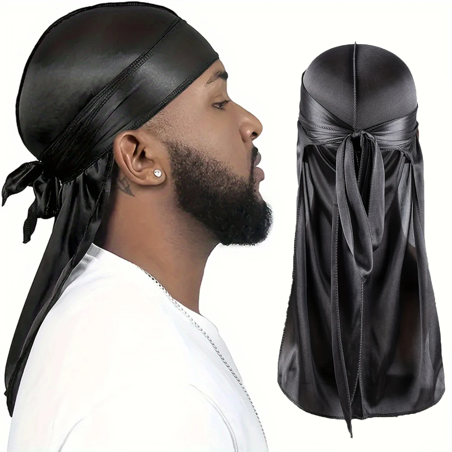 Men's Silk Durag Bonnet Bandan - Bandana Doo Rag recension och pris