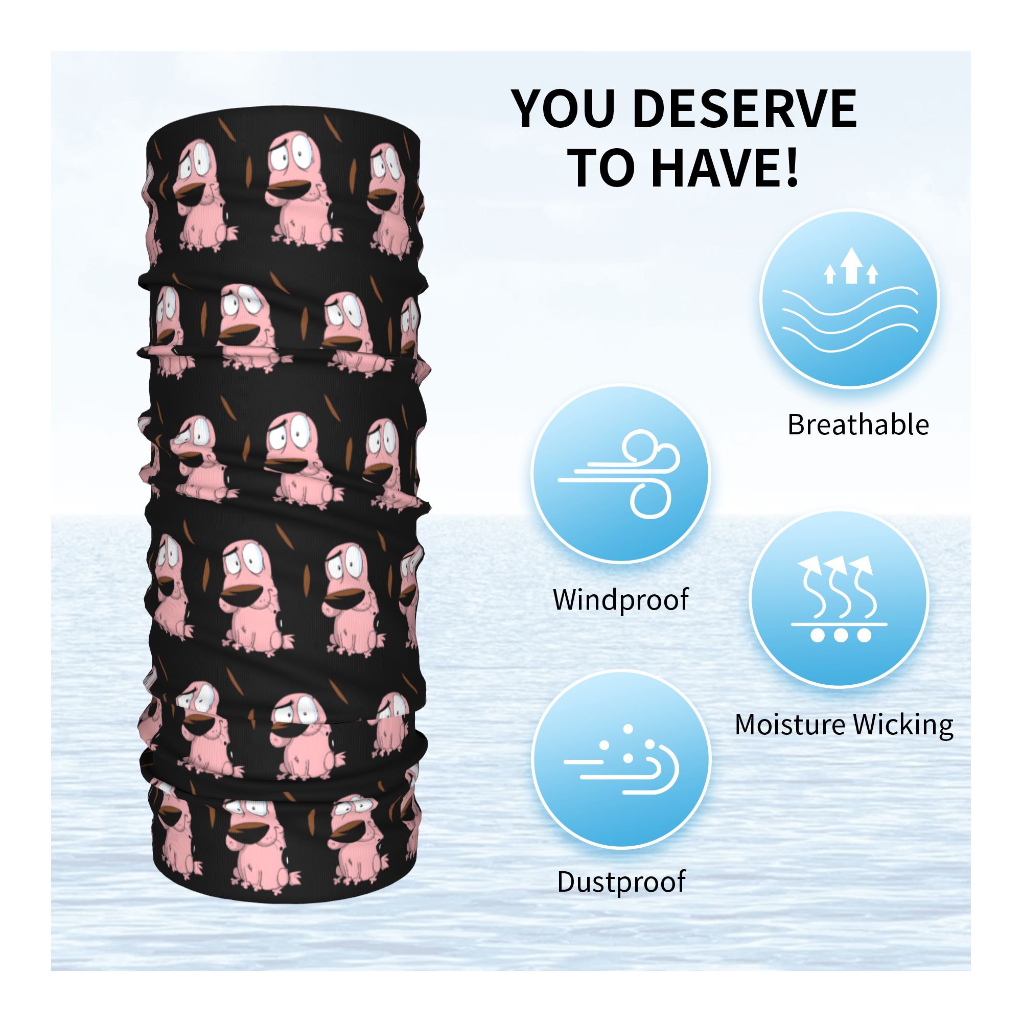 Custom Cartoon Courage Dog Win - Neck Warmer Tube recension och pris