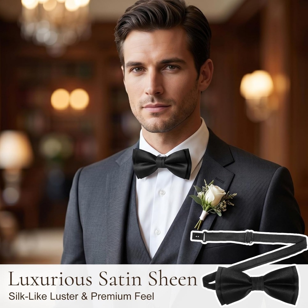 Men's Bow Ties, 2-Pack Solid C - Bow Tie Pre Tied recension och pris