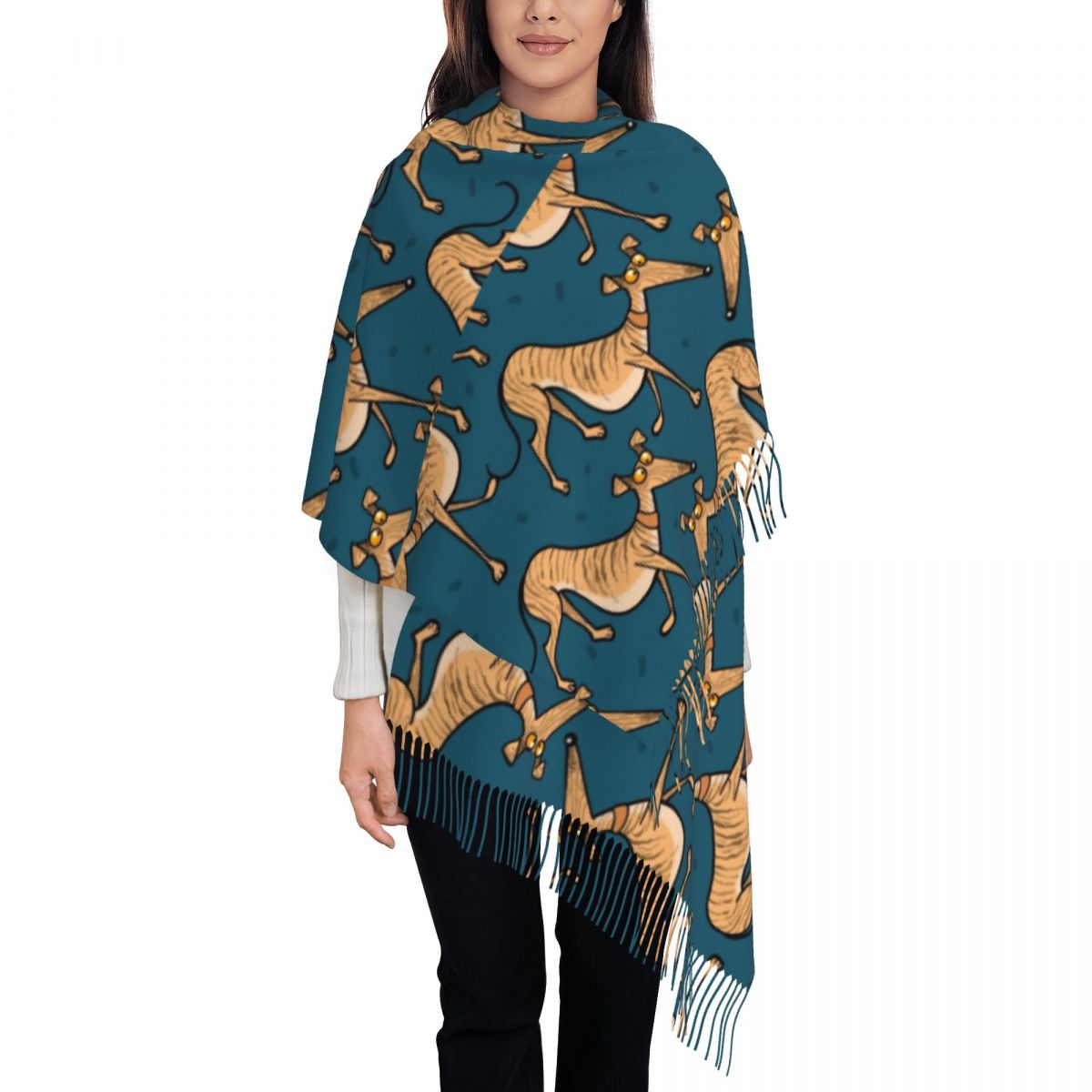 Greyhound Whippet Lurcher Dog  - Pashmina Wrap Large recension och pris