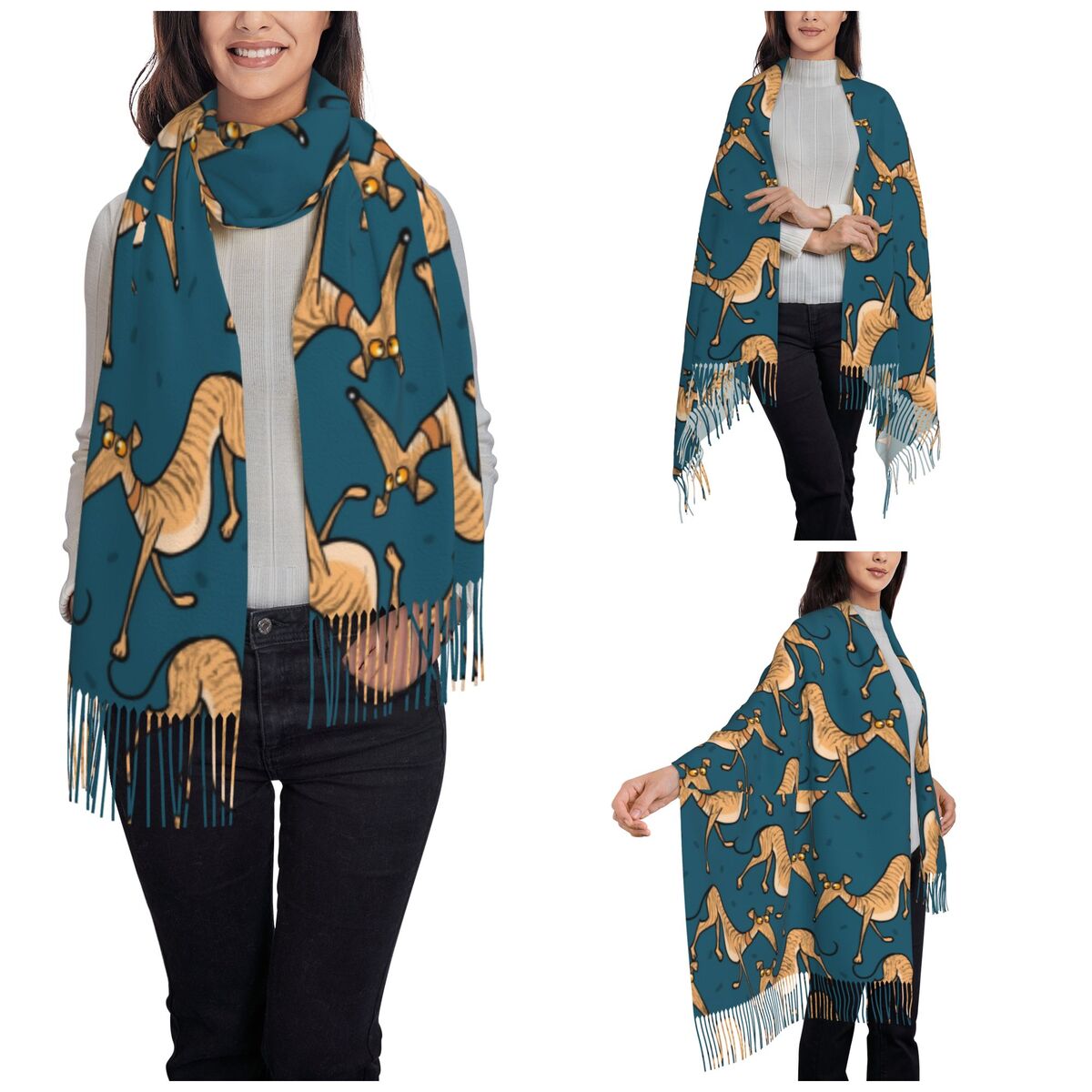 Greyhound Whippet Lurcher Dog  - Pashmina Wrap Large recension och pris