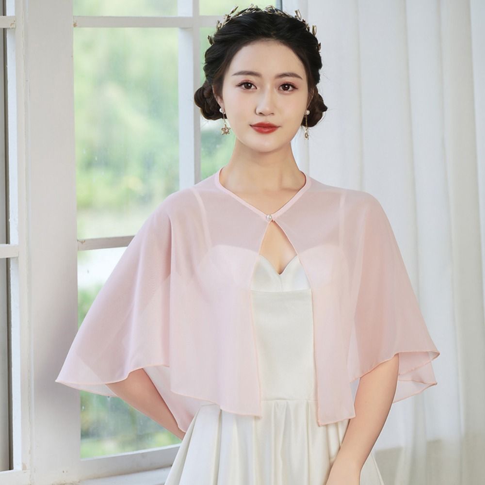 Vintage Sheer Chiffon Capelet  - Stole Wedding Shawl recension och pris
