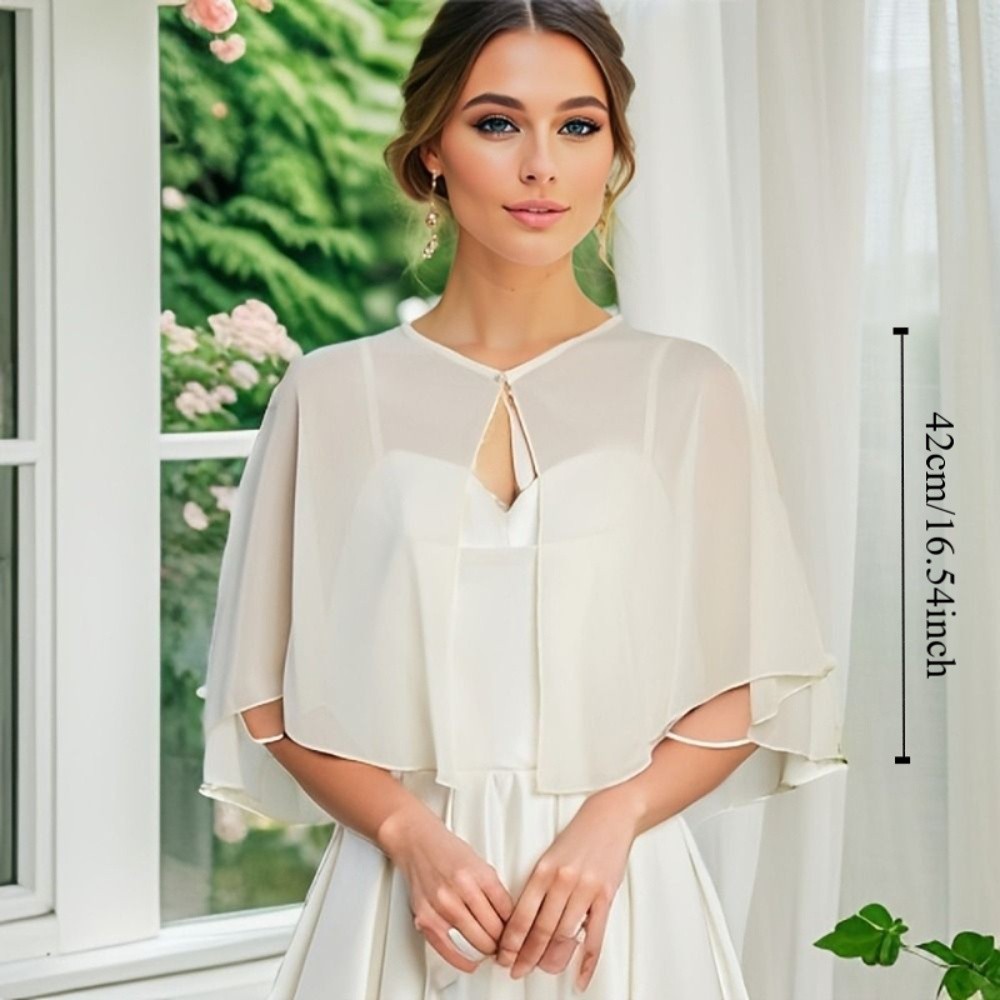 Vintage Sheer Chiffon Capelet  - Stole Wedding Shawl recension och pris