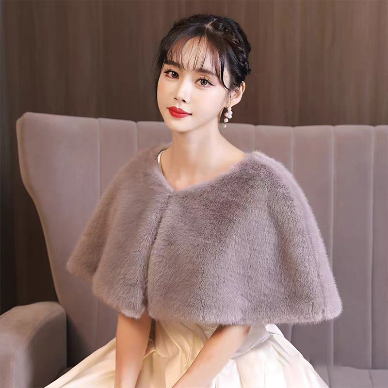 Women Winter Faux Fur Shawl El - Stole Wedding Shawl recension och pris