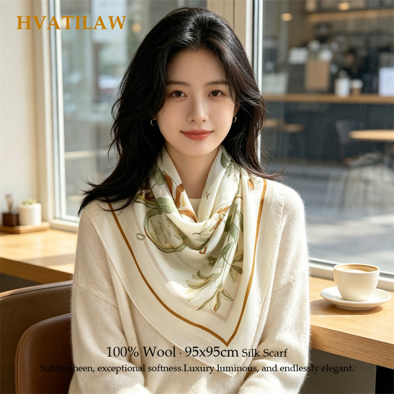 100% Wool Scarf Female Luxury  - Pashmina Wrap Large recension och pris