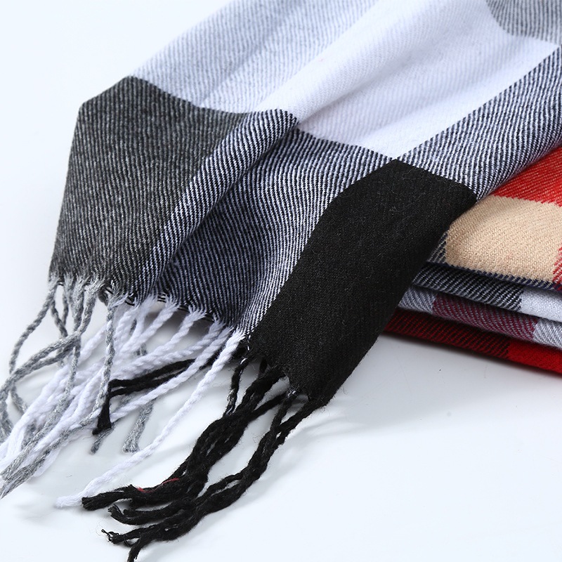 Winter Men Scarf Plaid Stripe  - Muffler Men Wool recension och pris