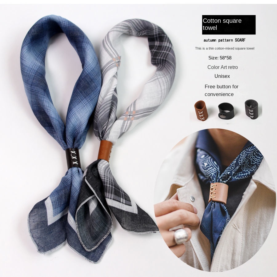 Men's Square Scarf with Button - Scarf Silk Square recension och pris
