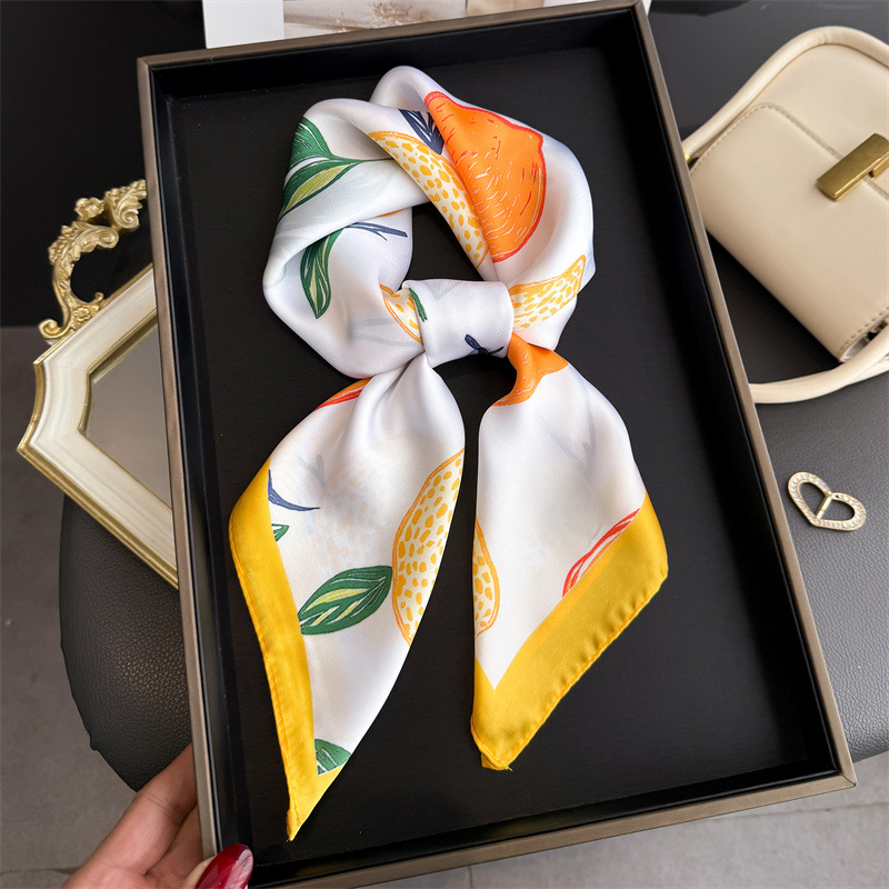 2026 New Fruit Print Silk Squa - Ascot Neck Scarf recension och pris