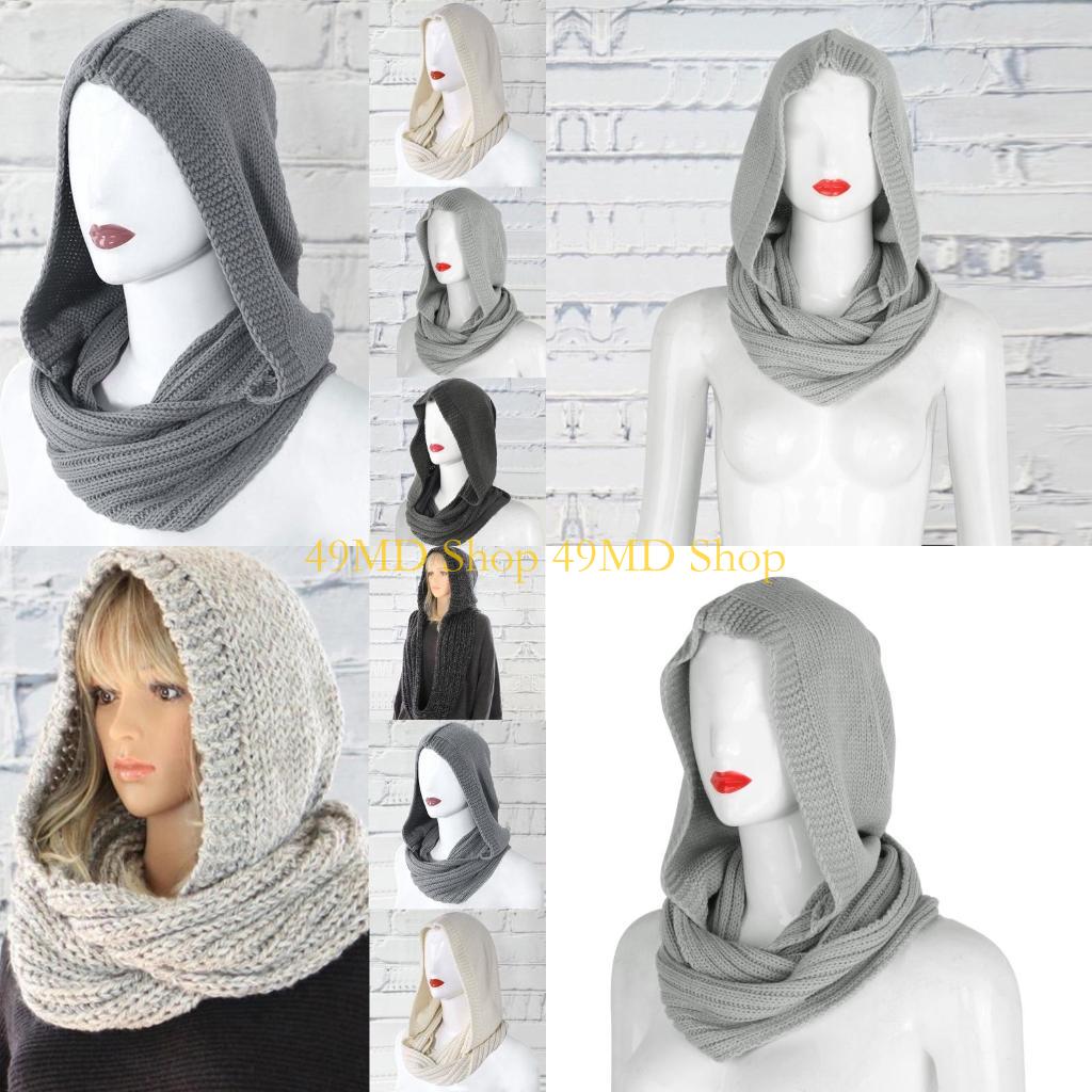 49MD Winter Hat for Women Hood - Infinity Scarf Knit recension och pris