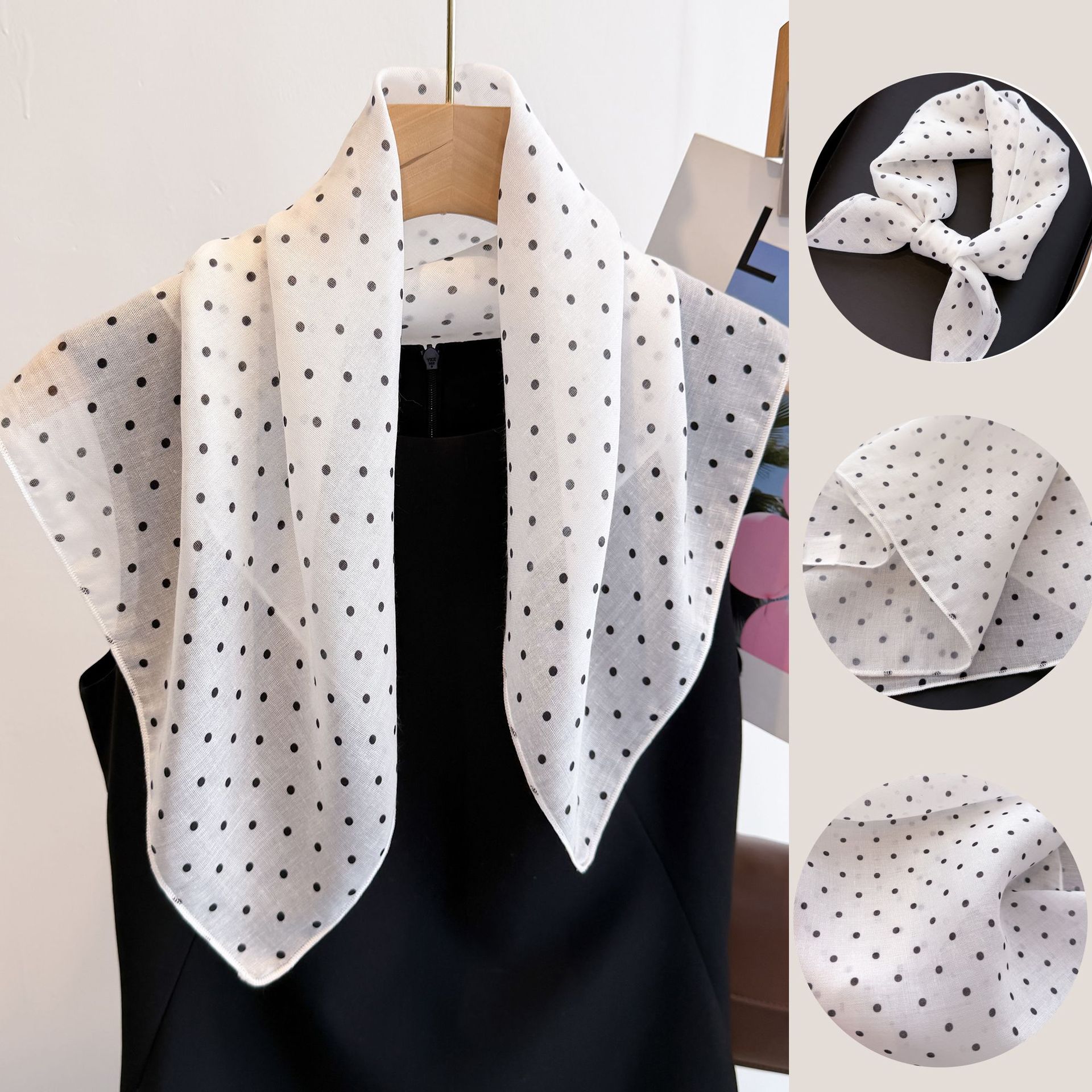 50cm Cotton Linen Square Scarf - Bandana Cotton recension och pris