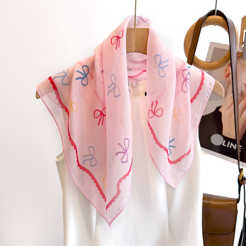 50cm Cotton Linen Square Scarf - Bandana Cotton recension och pris
