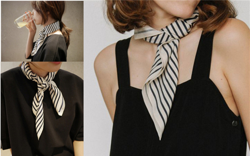 Fringe Frame Square Scarves Ba - Silk Tie Striped recension och pris