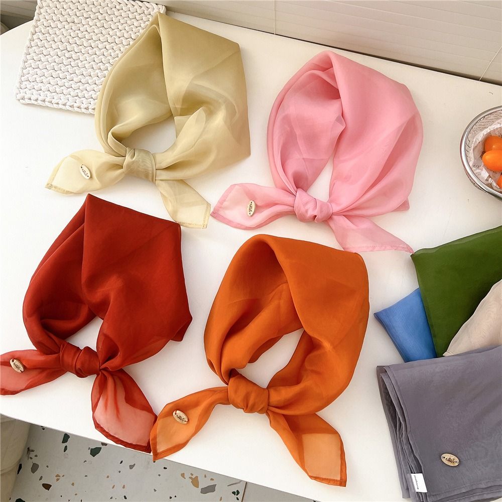 Retro Solid Color Small Square - Scarf Silk Square recension och pris