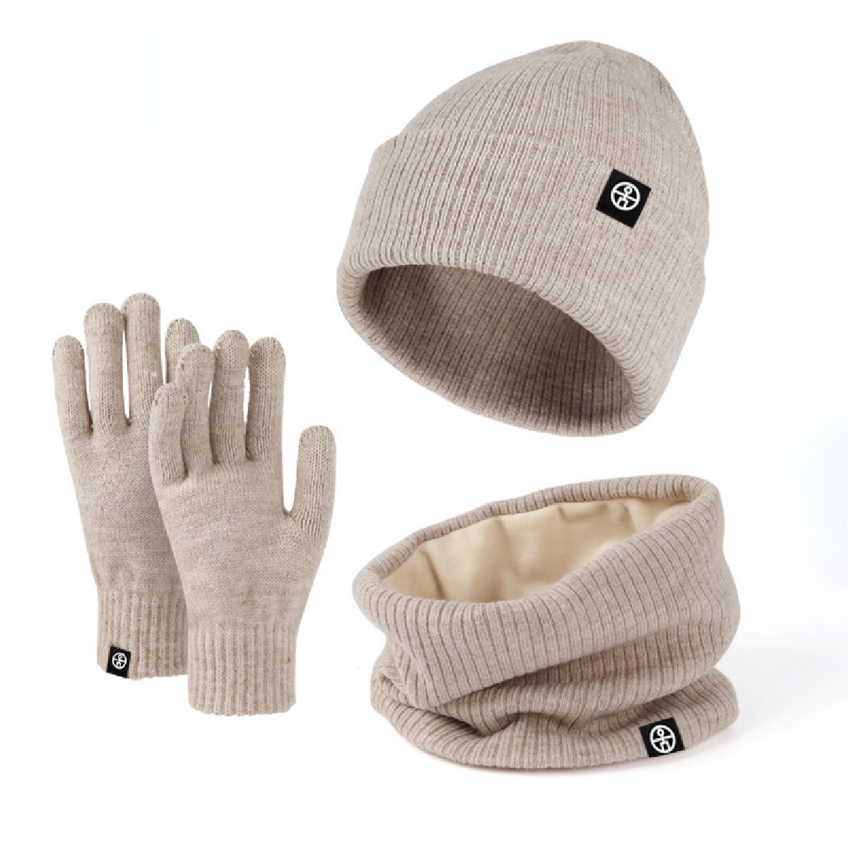 3pcs Winter Beanie Hat Gloves  - Muffler Men Wool recension och pris
